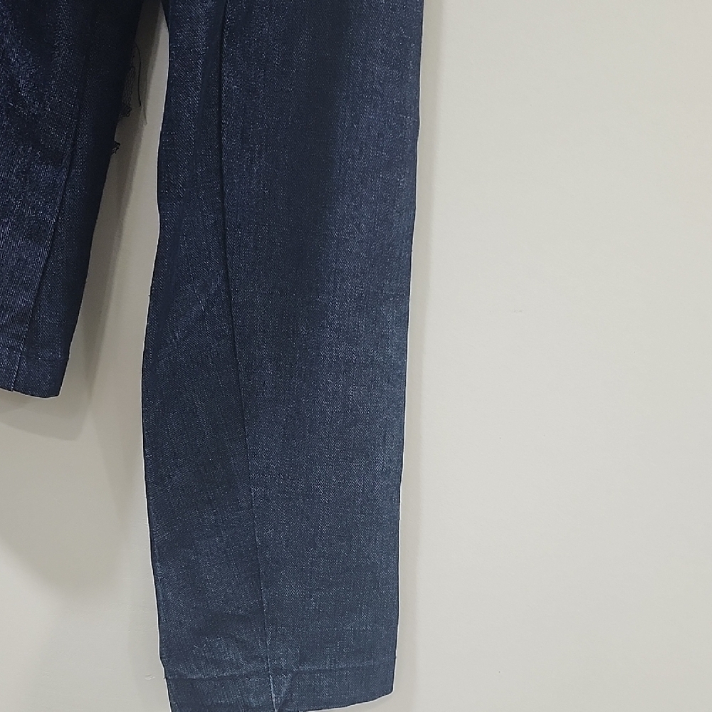 Dark Blue Blazer with Structured Tailoring and Notched Lapel - Picture 13 of 13